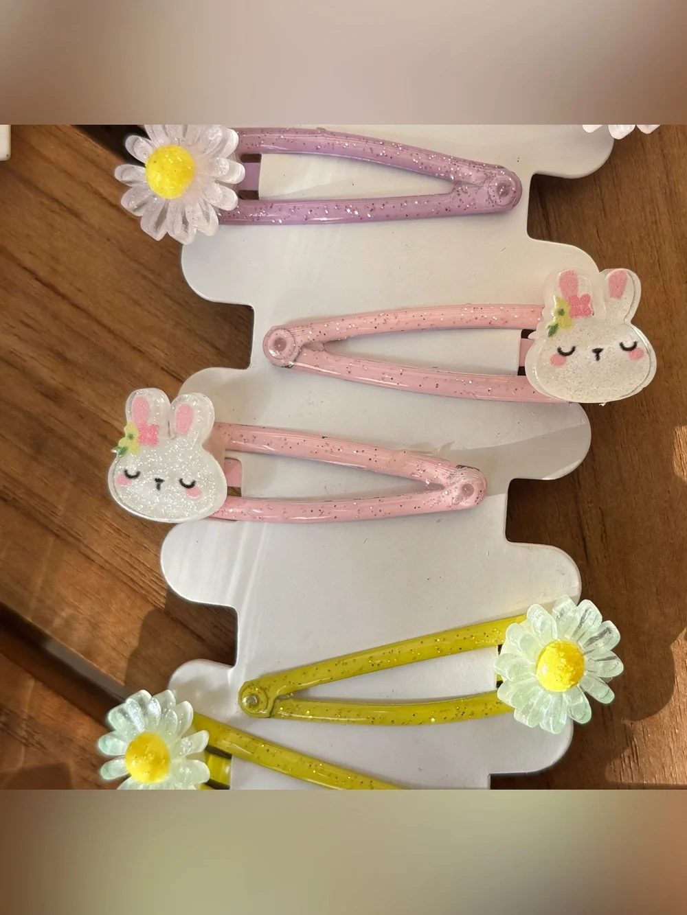 New 2 Pk Claire’s Bunny Rabbit Daisy Flowers Butterfly Hair Clips Ponytail Set